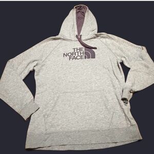 The North Face Gray Hoodie with Purple Accents